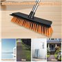 Noxtioanip Balai de Jardin, Balai de Rue avec Filetage et Manche à Vis, Brosse à Récurer, Brosse de Gardin, pour Nettoyer Le Bal