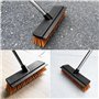 Noxtioanip Balai de Jardin, Balai de Rue avec Filetage et Manche à Vis, Brosse à Récurer, Brosse de Gardin, pour Nettoyer Le Bal