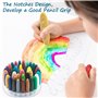 Owelth Crayons de Cire pour Enfants 36 Couleurs, Craies en Cire Bébé, Mes Premiers Crayons Faciles à Tenir Non Toxiques, Crayons