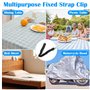 YSWOVUO 5 Pièces Élasticité Réglable Clips Pince pour Nappe, Clips de Nappe à Sangle Cachée, Attache Nappe pour Sécuriser Nappe 