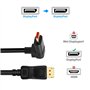 BolAAzuL Cable DisplayPort 1.4 vers DisplayPort Coudé 1.8M Cable DP à Angle Droit 90 Degrés Supporte 8K/60Hz 4K/144Hz Adaptateur