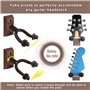Lot de 2 supports muraux pour guitare, Support mural pour guitare en bois dur Neboic, Crochet de guitare en noyer noir, Accessoi