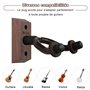 Lot de 2 supports muraux pour guitare, Support mural pour guitare en bois dur Neboic, Crochet de guitare en noyer noir, Accessoi