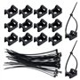 Fippy Lot de 150 Pièces fixations de serre-câbles Base de montage d'attache-zip noire avec 150 colliers de serrage en nylon noir
