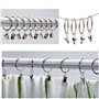 Fippy 20 Pièces Anneaux de Rideau avec Pince, Anneaux de Suspension de Rideaux en Acier Inoxydable avec des Clips pour Rideau Ph