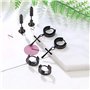 8 Paires Acier Inoxydable Boucle d’Oreille Anneau Homme Femme Ronde Clou d’Oreille Piercing Croix Pendentif Rétro (Black)