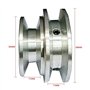 Poulie à double rainure en alliage d'aluminium 50/60 mm 8–20 mm alésage fixe pour arbre de moteur (diamètre du trou 20 mm)
