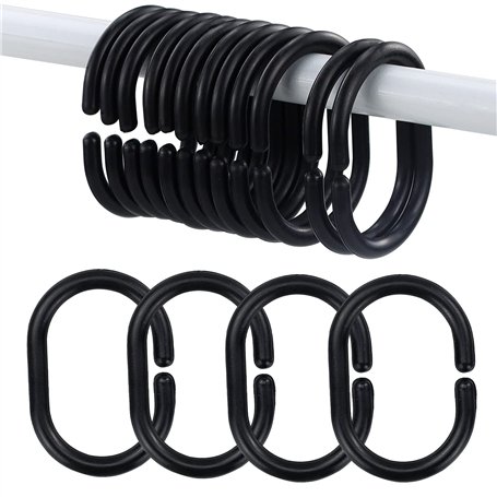 Lot de 12 anneaux de rideau de douche