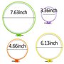 4 tailles - Cercle à broder en plastique - Kit de cercles à broder ronds colorés - En plastique - Cercle - Pour le bricolage et