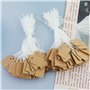 Lot de 200 mini étiquettes de prix avec cordon élastique - 25 x 15 mm - Marron - Petites étiquettes à suspendre - Étiquettes de 