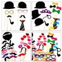 ATBUSS Lot de 58 accessoires amusants pour cabine photo de mariage - Moustache - Accessoires amusants pour anniversaire, mariage