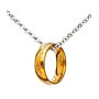 Bauqoo Collier Pendentif Bague Le Seigneur des Anneaux Gadget Unique Anneau de Puissance Couleur Or Idée Cadeau Magie Fantaisie