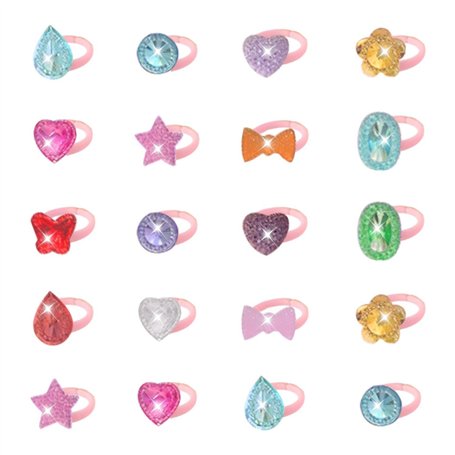 ZGDEIWGF Lot de 20 bagues multicolores