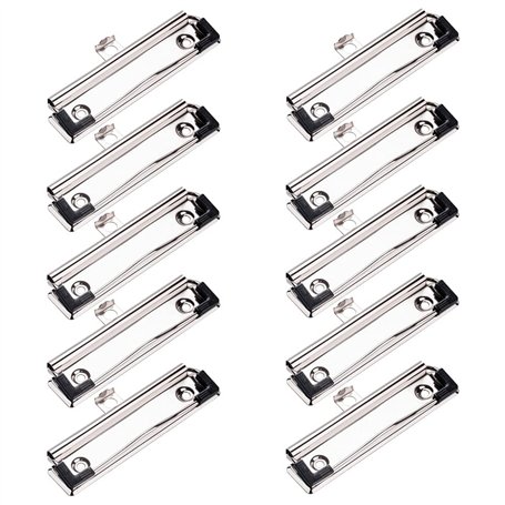 Gativs 10 Pièces Pinces MéTalliques Pince Metal Presse-Papiers Clip Pour Papier Pince Document avec Poignée en Caoutchouc et Tro