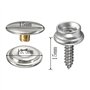 Gativs Bouton Pression à Visser 20 Pièces Snaps Fastener Vis Bouton Pression en Métal en Acier Inoxydable Vis en Métal Rivet a V