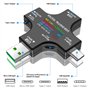 Testeur USB Appareil de Mesure, Vankarr Multimètre Numérique USB Multifonction avec Écran, Testeur USB C pour Tension, Courant,