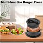 VFANDV Presse à Hamburger, 3 en 1 Presse à Hamburger Professionnel avec 100 Papiers Graissés Antiadhésifs ABS Poignée Kit de Mou