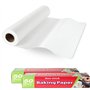 AKOLAFE 2 Rouleaux Papier Cuisson 50 m x 30 cm Papier Sulfurisé Réutilisable Papier de Cuisson Antiadhésif pour la Cuisson