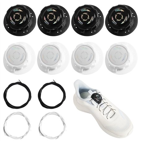 DELAESI Lot de 4 paires de lacets sans nouage - Fermeture rapide - Lacets sans nouage - Lacets élastiques automatiques pour enfa