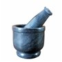 KLÉO 4" de Large Noir en Pierre Naturelle de Mortier et d'un Pilon Ensemble - Mortar Pestle Set