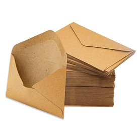 Lot de 100 enveloppes vintage en papier kraft - Format C6 (16 x 11 cm) - Avec fermeture humide - Rabat pointu sans fenêtre - Pou Lot de 100 enveloppes vintage en papier kraft - Format C6 (16 x 11 cm) - Avec fermeture humide - Rabat pointu sans fenêtre - Pou