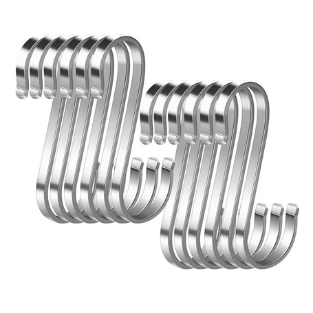 Lot de 12 Crochets en S de suspension multifonctions Crochets en forme de S en acier inoxydable Crochet S pour salle de bains ch