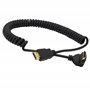 PNGKNYOCN Câble spirale à angle droit HDMI 270 degrés coude mâle HDMI vers mâle HDMI câble spirale à ressort