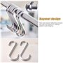 Lot de 16 Crochets en S de suspension multifonctions Crochets en forme de S en acier inoxydable Crochet S pour salle de bains ch