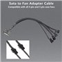 Adaptateur de ventilateur SATA vers 3 broches 4 broches, SATA 15 broches vers 4 x 3 broches/4 broches 12 V pour boîtier PC - 28 