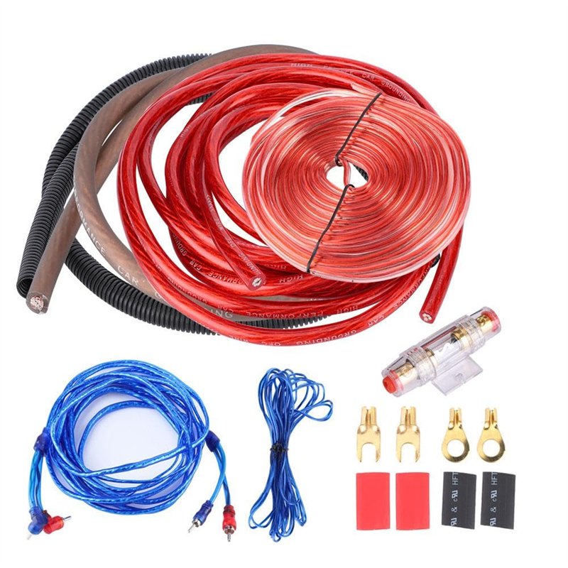 Broco Kit Câblage Amplificateur Audio Voiture 4 Gauge 2800W - Câbles Haut-Parleur Subwoofer