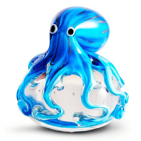EUSTUMA Figurine Pieuvre en Verre soufflé à la Main