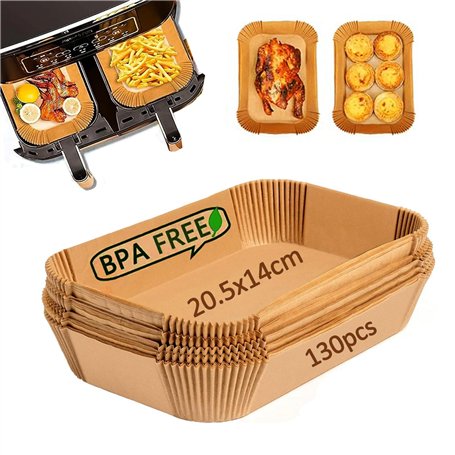 Leylve Lot de 130 feuilles de papier sulfurisé pour friteuse à air chaud Dual Zone