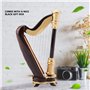 Modèle de harpe miniature 4in, Mini modèle d'instrument de harpe en bois avec boîte- pour étagère de bureau à la maison idée de