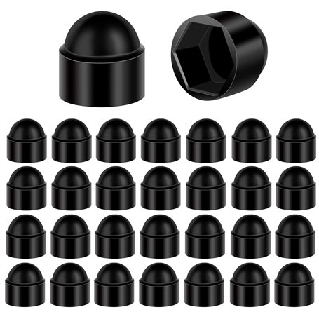 Cache-écrous M5 pour clé de 8 Anthracite 30 pcs capuchons de protection pour vis Cache-vis noir en plastique