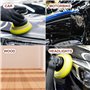 Newpop 11 Pièces Éponge de Polissage, Tampon de Polissage en Laine d'agneau 3 Pouces, Pad Polissage Voiture Auto Agrippant, Disq