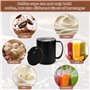 HWSWSH 400ml Tasse à Cafe Isolée en Acier Inoxydable, Tasse à Café Expresso à Double Paroi avec Couvercle Coulissant et Poignée,