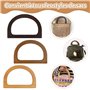 Kleemeiero 6PCS Poignées de Sac en Bois Anse pour Sac à Main Poignée en Bois pour Bricolage à la Main Poignées de Sac à Main en 