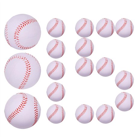 LNGJIN Balle De Baseball,15 Pièces Baseball de Formation en PU,Mousse Souple Balles,Débutant Balles de Baseball,Balles Souples,M