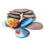 ShoppeWatch Galets a Peindre | Lot de 12 Pierres Plate Decoratif | Decoratif Naturel Cailloux Jardin Exterieur | DIY Artisanat T