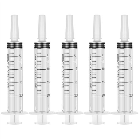 Yorgewd 5 pièces Seringue Alimentaire 20ml Seringue Plastique Seringue de Nourriture pour Oiseaux pour Alimentation Animale