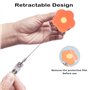 Lot de 7 Porte Badge Enrouleur à Fleurs,Jolis Porte Badges Rétractables Avec Clip Identification Robuste,Accessoires Colorés pou