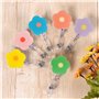 Lot de 7 Porte Badge Enrouleur à Fleurs,Jolis Porte Badges Rétractables Avec Clip Identification Robuste,Accessoires Colorés pou