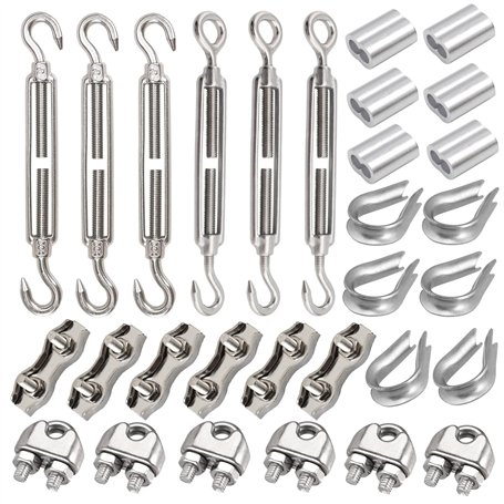 Leaum Lot de 30 tendeurs M5 - Avec tendeur en acier inoxydable M5