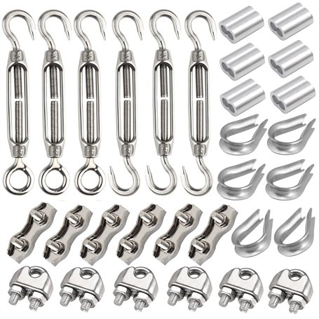 Leaum Lot de 30 tendeurs M4 - Avec tendeur en acier inoxydable M4