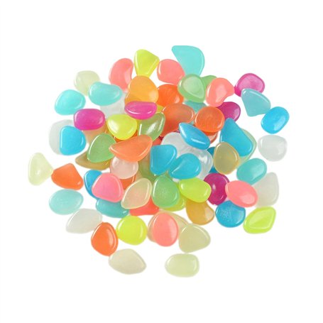 Lot de 200 pierres colorées pour aquarium - Pierres lumineuses dans le noir - Gravier de jardin - Pierres décoratives pour l'ext