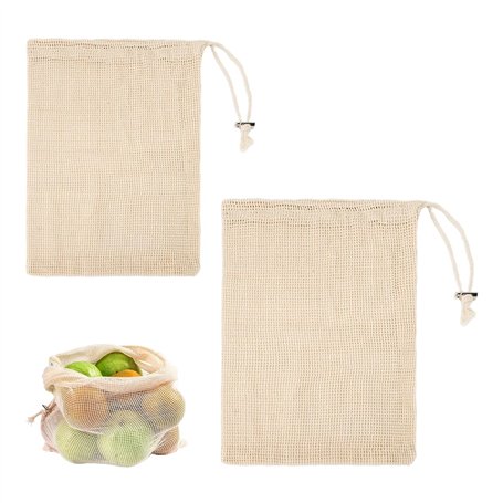 Lot de 2 sacs en maille de coton