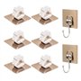 HDGSAFD Lot de 6 supports pour balai à franges - 2 crochets dorés - Porte-balai sans perforation - Clip auto-adhésif - Étagère d