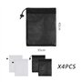 Lot de 4 sacs en maille avec cordon de serrage - Sacs de rangement pour jouets de plage - Sacs de rangement pour vêtements - Sac