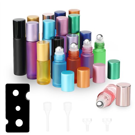 Zikenis 18 Pièces Flacon Roll on en Verre