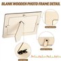 Ledebouk 10 Pcs Cadres Photo en Bois, 20x14.8cm DIY Cadre Photo Vierge, Cadre Bois à Ossature Naturel avec des Autocollants en F